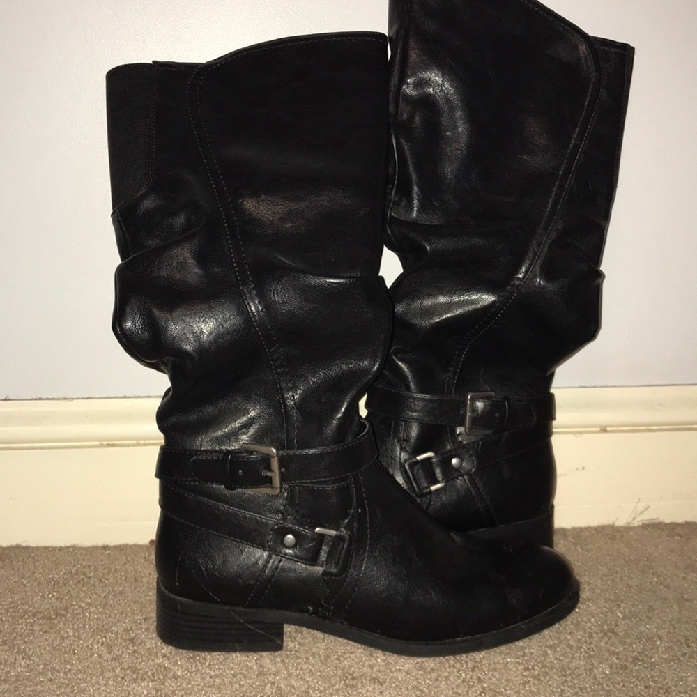 White Mountain Layton Knee High Black Boots